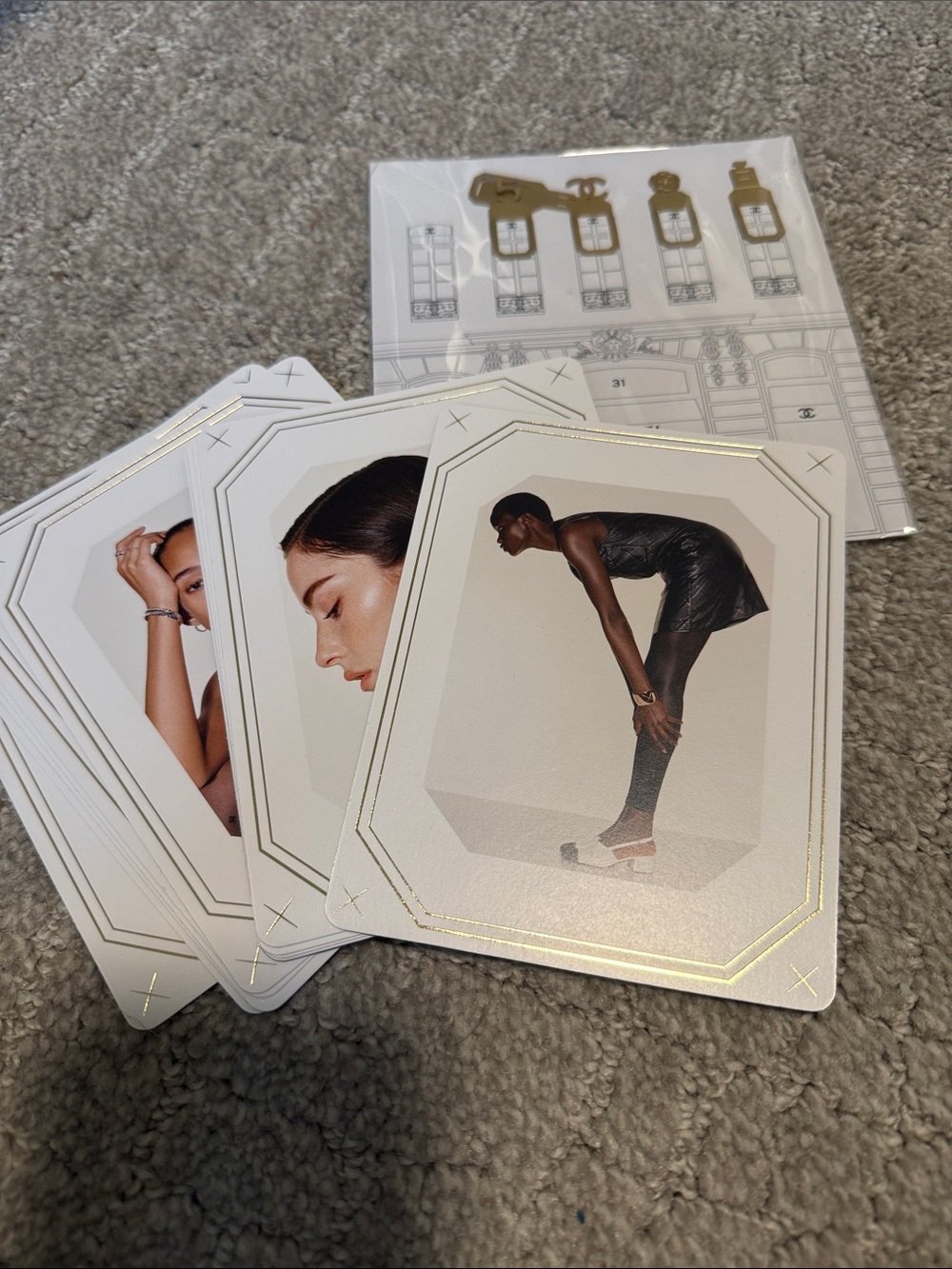 ☀️Chanel Fashion Illustration Photo Cards with Gold Foil Accents & Bookmarks☀️